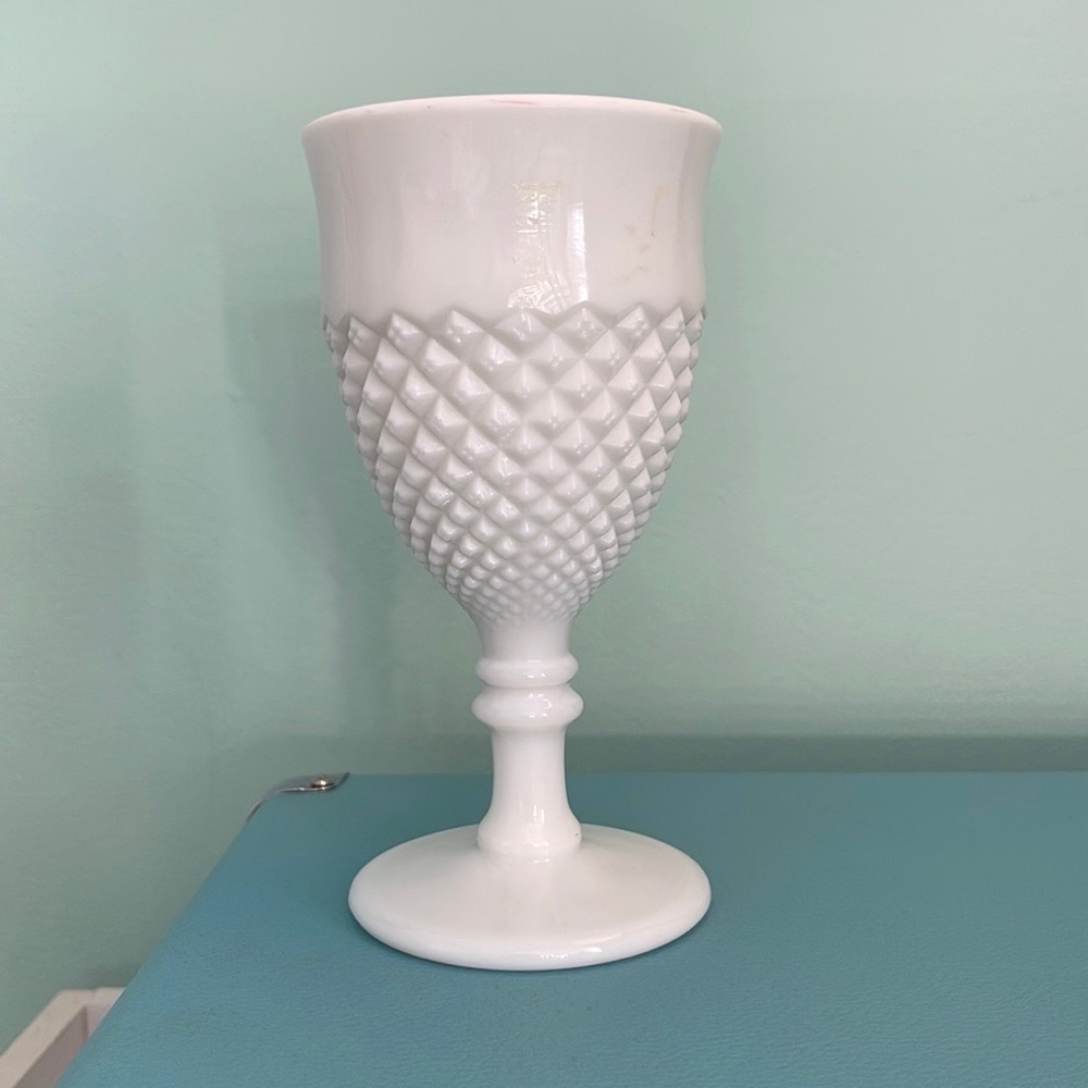 Westmoreland milk glass goblet